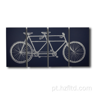 3 painéis decoração de arte de parede de lona de bicicleta